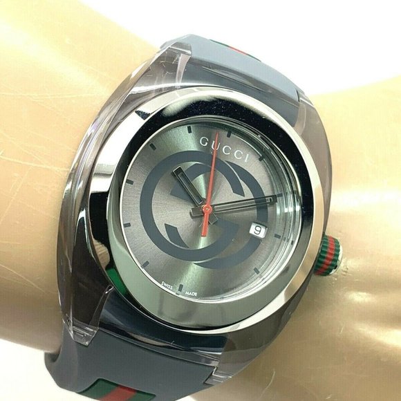 GUCCI SYNC YA137109 Men's Watch Gray Rubber Band - Picture 5 of 8